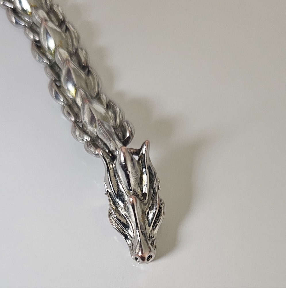 Silver Dragon Head Bracelet